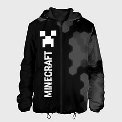 Куртка с капюшоном мужская Minecraft glitch на темном фоне: по-вертикали, цвет: 3D-черный