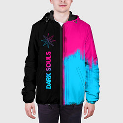 Куртка с капюшоном мужская Dark Souls - neon gradient: по-вертикали, цвет: 3D-черный — фото 2