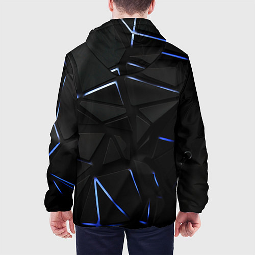 Мужская куртка Black texture neon line / 3D-Белый – фото 4