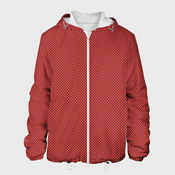 Мужская куртка Текстура мелкие квадраты красный