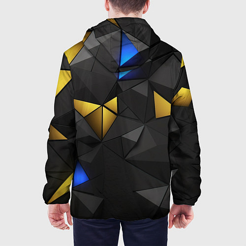 Мужская куртка Black yellow geometry / 3D-Черный – фото 4