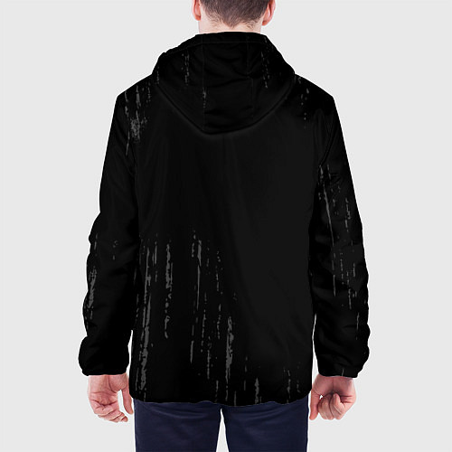 Мужская куртка Gears of War glitch на темном фоне: надпись, симво / 3D-Черный – фото 4