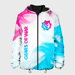 Мужская куртка Gears of War neon gradient style: надпись, символ