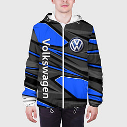 Куртка с капюшоном мужская Вольцваген - спортивная униформа, цвет: 3D-белый — фото 2