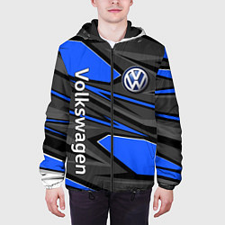 Куртка с капюшоном мужская Вольцваген - спортивная униформа, цвет: 3D-черный — фото 2