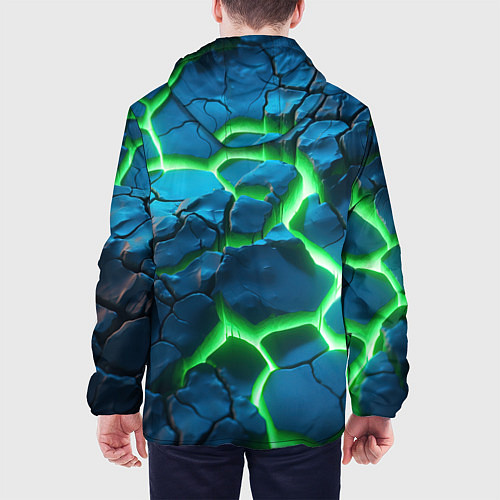 Мужская куртка Разлом зеленых плит / 3D-Белый – фото 4
