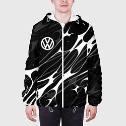 Куртка с капюшоном мужская Volkswagen - острые линии, цвет: 3D-белый — фото 2