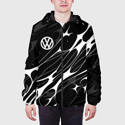 Куртка с капюшоном мужская Volkswagen - острые линии, цвет: 3D-черный — фото 2
