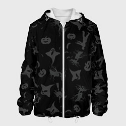 Куртка с капюшоном мужская Хэллоуин тематика, цвет: 3D-белый