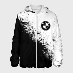Куртка с капюшоном мужская BMW - black and white, цвет: 3D-белый