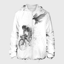 Куртка с капюшоном мужская Скорость,моя стихия, цвет: 3D-белый