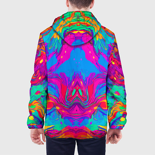 Мужская куртка Красочная зеркальная абстракция - мода - нейросеть / 3D-Белый – фото 4