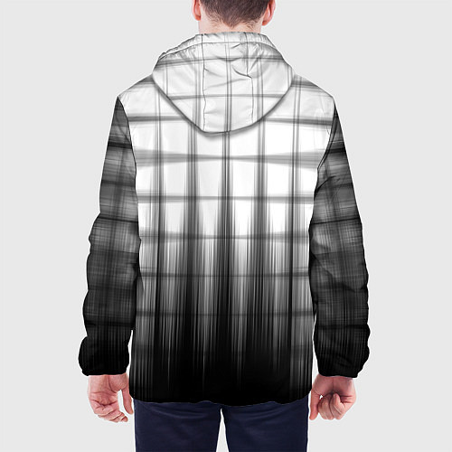 Мужская куртка Черная градиентная клетка / 3D-Белый – фото 4