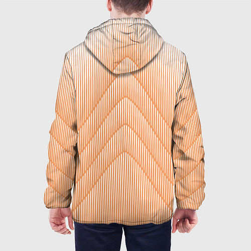 Мужская куртка Полосатый оранжевый градиент / 3D-Белый – фото 4