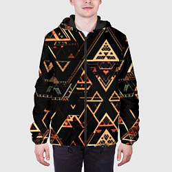Куртка с капюшоном мужская Магическая абстракция, цвет: 3D-черный — фото 2