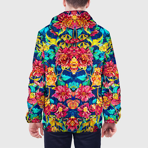 Мужская куртка Зеркальный цветочный паттерн - мода / 3D-Белый – фото 4