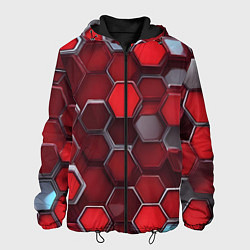 Мужская куртка Cyber hexagon red