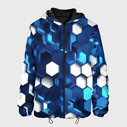 Мужская куртка Cyber hexagon Blue