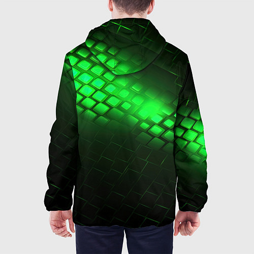 Мужская куртка Неоновые зеленые пластины / 3D-Белый – фото 4