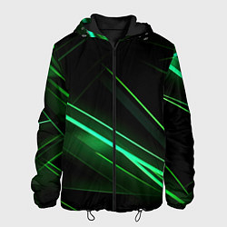 Мужская куртка Green lines black backgrouns