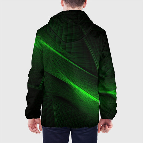Мужская куртка Green neon lines / 3D-Белый – фото 4