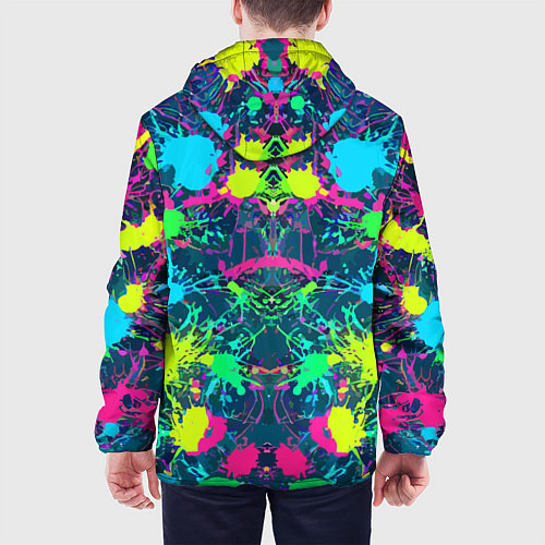 Мужская куртка Colorful blots - expressionism - vogue / 3D-Белый – фото 4