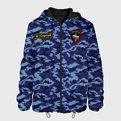 Куртка с капюшоном мужская Камуфляж охрана - Сергей, цвет: 3D-черный