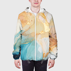 Куртка с капюшоном мужская Янтарь и бирюза, цвет: 3D-белый — фото 2