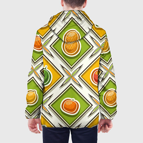 Мужская куртка Fruits and berries pattern / 3D-Черный – фото 4