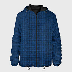 Куртка с капюшоном мужская Мелкая синяя плитка текстура, цвет: 3D-черный