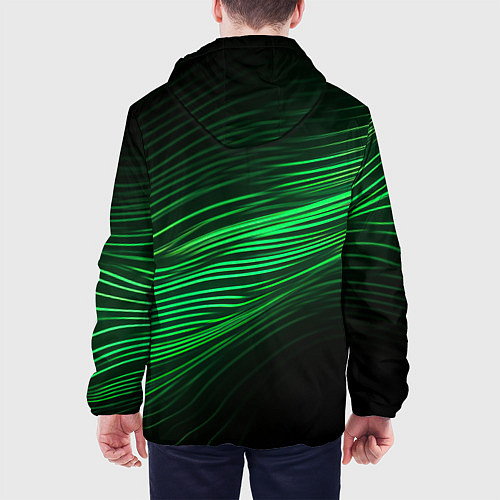 Мужская куртка Green neon lines / 3D-Белый – фото 4