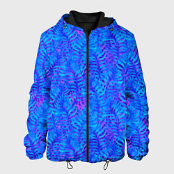 Мужская куртка Синие неоновые листья