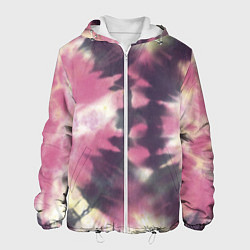Куртка с капюшоном мужская Tie-Dye дизайн, цвет: 3D-белый