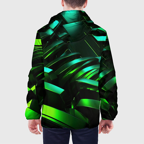 Мужская куртка Dark green abstract / 3D-Черный – фото 4