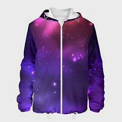 Мужская куртка Разноцветный космос - неоновое свечение
