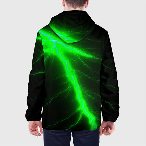Мужская куртка Зеленый разряд молнии / 3D-Белый – фото 4