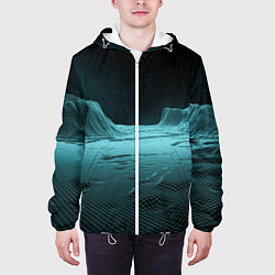 Куртка с капюшоном мужская Space landscape - vaporwave, цвет: 3D-белый — фото 2