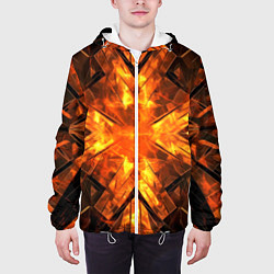 Куртка с капюшоном мужская Огненная геометрия, цвет: 3D-белый — фото 2