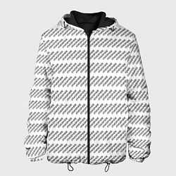 Куртка с капюшоном мужская Атмосфера паттерн белый, цвет: 3D-черный
