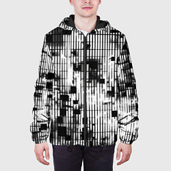 Куртка с капюшоном мужская Устрашающая сеть, цвет: 3D-черный — фото 2