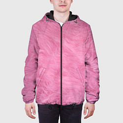 Куртка с капюшоном мужская Розовая шерсть, цвет: 3D-черный — фото 2