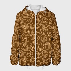 Куртка с капюшоном мужская Кофе и чай - коричневый, цвет: 3D-белый