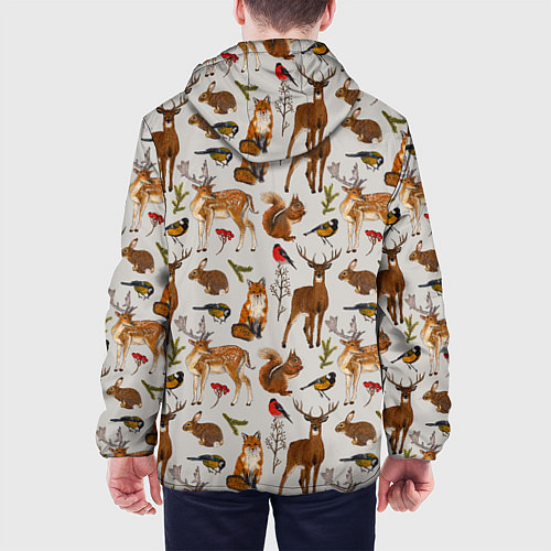 Мужская куртка Лесные животные / 3D-Белый – фото 4