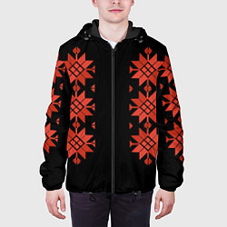 Куртка с капюшоном мужская Удмуртский - вертикаль black 2, цвет: 3D-черный — фото 2