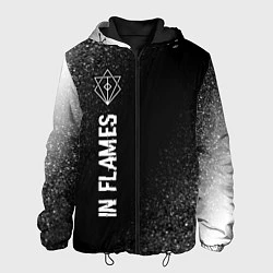 Куртка с капюшоном мужская In Flames glitch на темном фоне: по-вертикали, цвет: 3D-черный