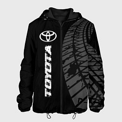 Куртка с капюшоном мужская Toyota speed на темном фоне со следами шин: по-вер, цвет: 3D-черный