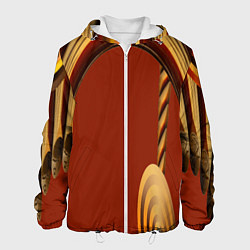 Куртка с капюшоном мужская Древесные изгибы, цвет: 3D-белый