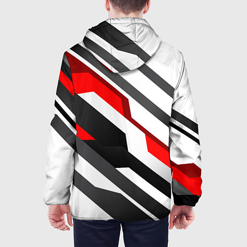 Мужская куртка Honda - red and white / 3D-Белый – фото 4