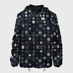 Куртка с капюшоном мужская Загадка ребус из цифр и знаков, цвет: 3D-черный