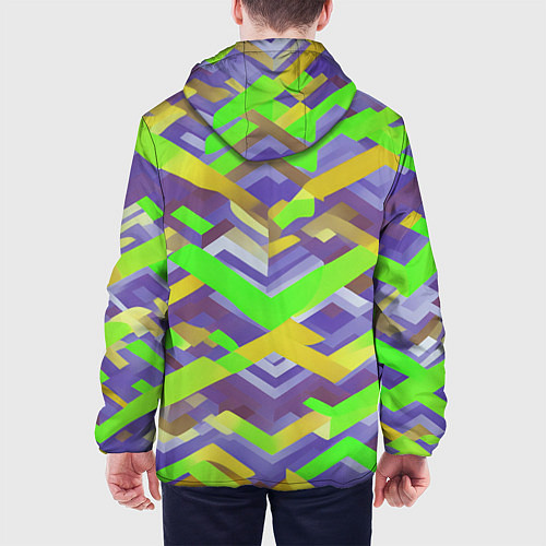 Мужская куртка Зелёные ретро стрелки / 3D-Белый – фото 4